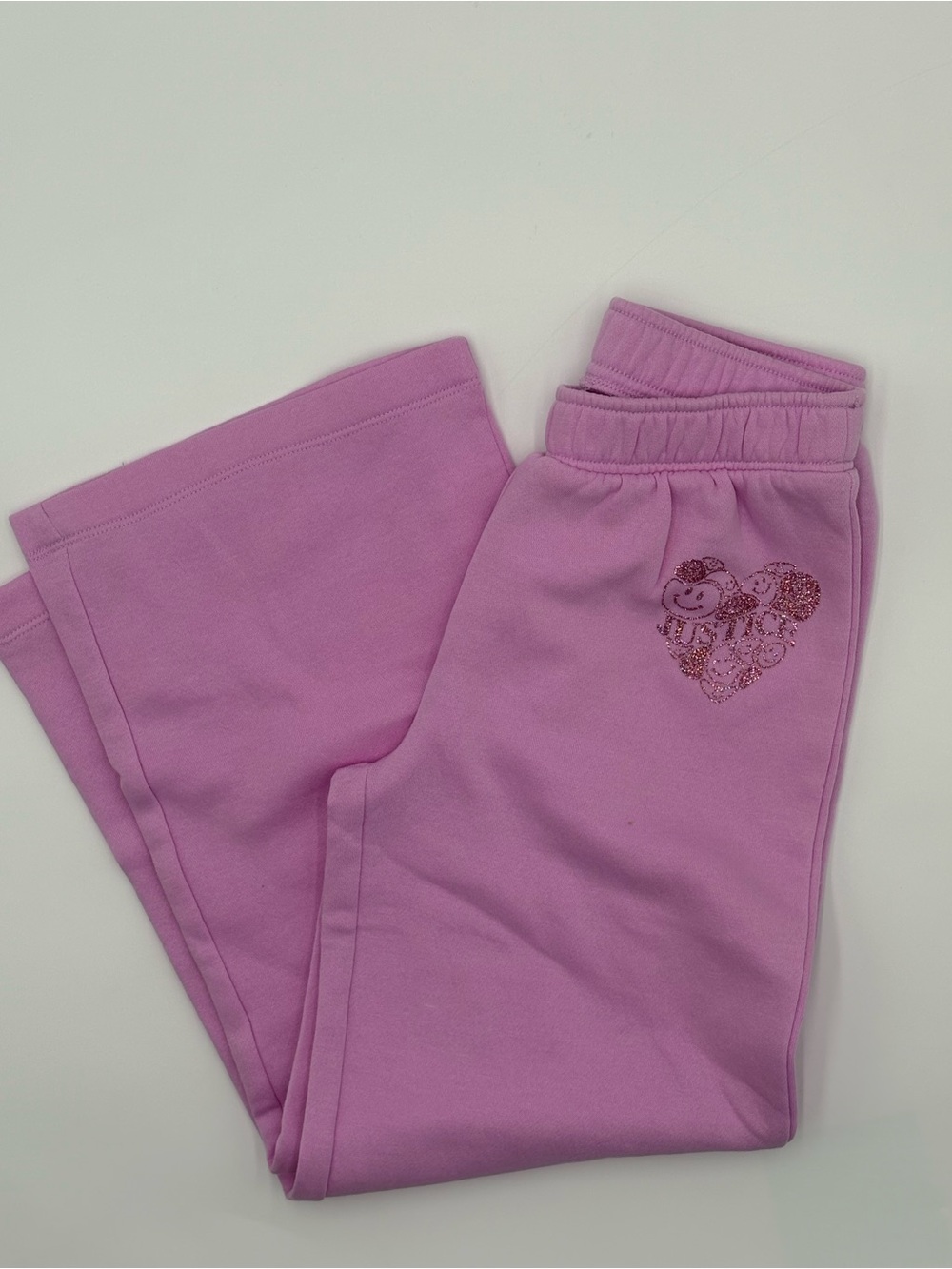 Justice Girls Dollhouse Pink Fleece Sweatpants Size S 7/8 Glitter Heart - Picture 11 of 14